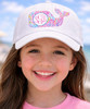 Monogrammed lilly whale cap for girls white