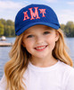 red gingham fishtail monogram youth cap