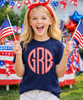 Patriotic Scalloped monogram preteen