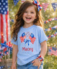 personalized flag with bow patriotic graphic tee for girls model