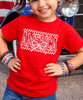 Girls White Checkerboard America With Bow closeup