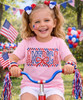 GIRLS CHECKERBOARD AMERICA WITH BOW GRAPHIC SHIRT