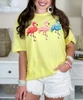 flamingo trio tee close up
