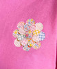 pocket faux quilted shabby flower tee close up of design