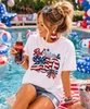 red white and 250 graphic tee model 2