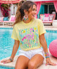 preppy floral flamingo cornsilk model image