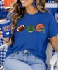football alligator helmet tee model image close up