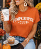 pumpkin spice club tee model image close up