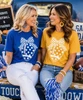 polka dot football with bow tee model images