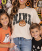 mama jack o lantern tee model image close up