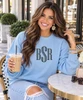 embroidery engraved monogram sweatshirt model image