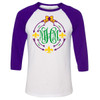 Monogrammed Mardi Gras Fleur De Lis Circle Raglan Tee - Purple