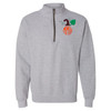 Monogrammed Pumpkin Quarter Zip Pullover -Sport Grey