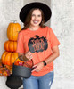 Trick Or Treat Pumpkin Bella Canvas Tee - Heather Orange