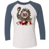 Monogrammed Leopard Turkey Raglan - Indigo