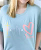 Monogrammed 1 Cross 3 Nails 4 Given Bella Canvas Tee - Dusty Blue