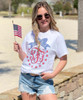 Personalized Patriotic Circle With Bow Graphic Tee