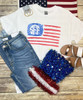 Monogrammed Patriotic Flag Graphic Tee