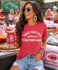tailgates and touchdowns bella canvas tee model image