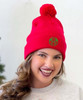  Monogrammed Pom Pom Knit Beanie 