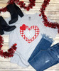 Monogrammed Gingham Heart Valentines Day T-Shirt