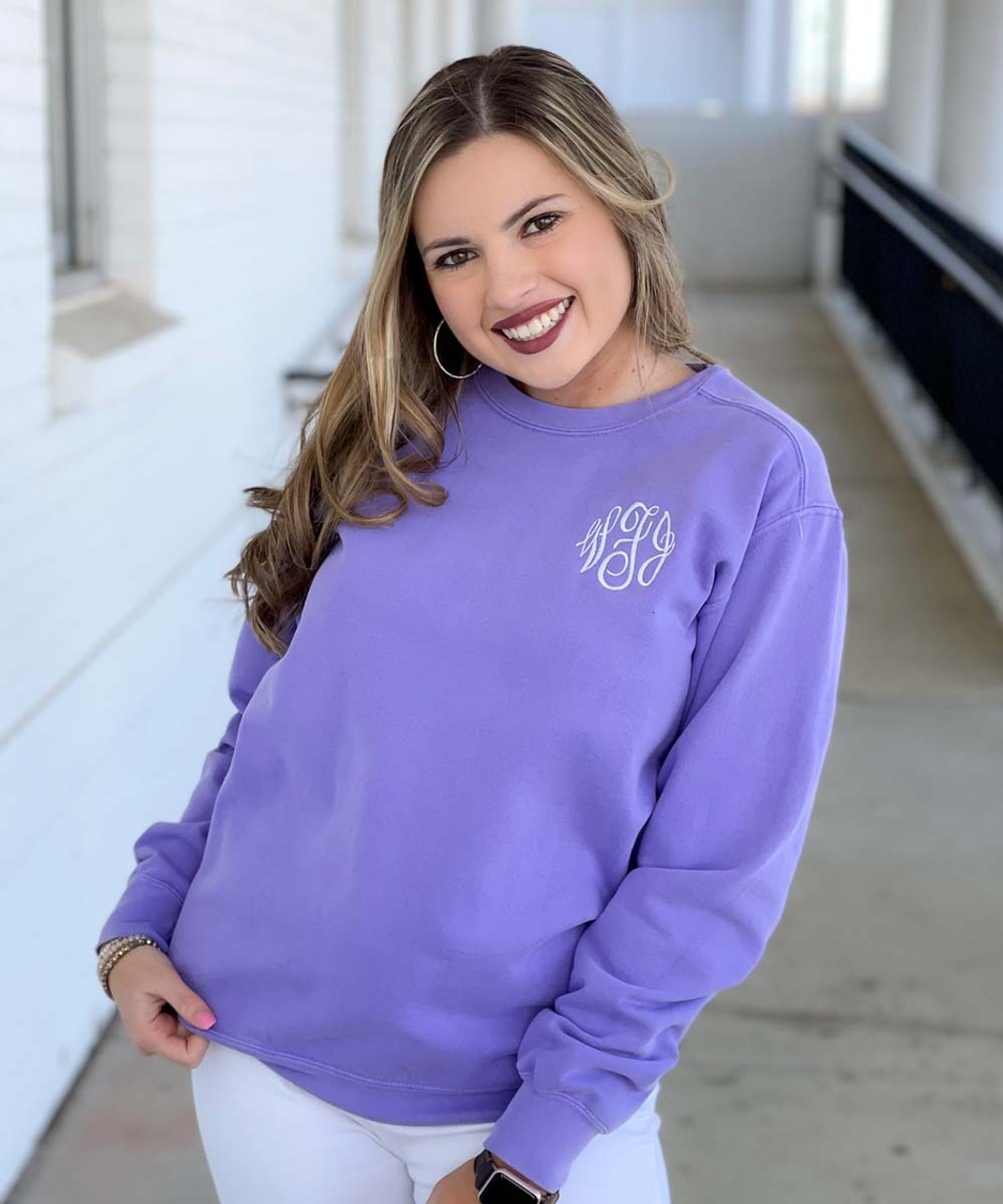 True Colors Personalized Sweatshirt Azure Blue  Sweatshirts, Monogram  sweatshirt, Monogram hoodie