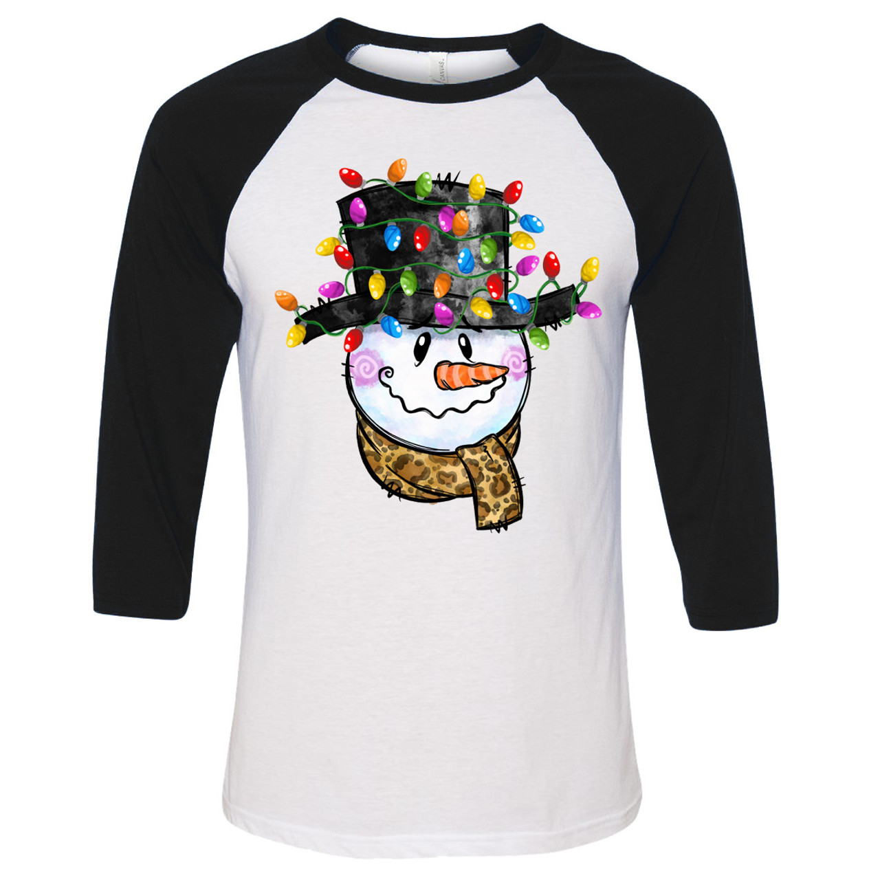 Born to Be Sassy Embroidered Snowman Monogram Sweatshirt