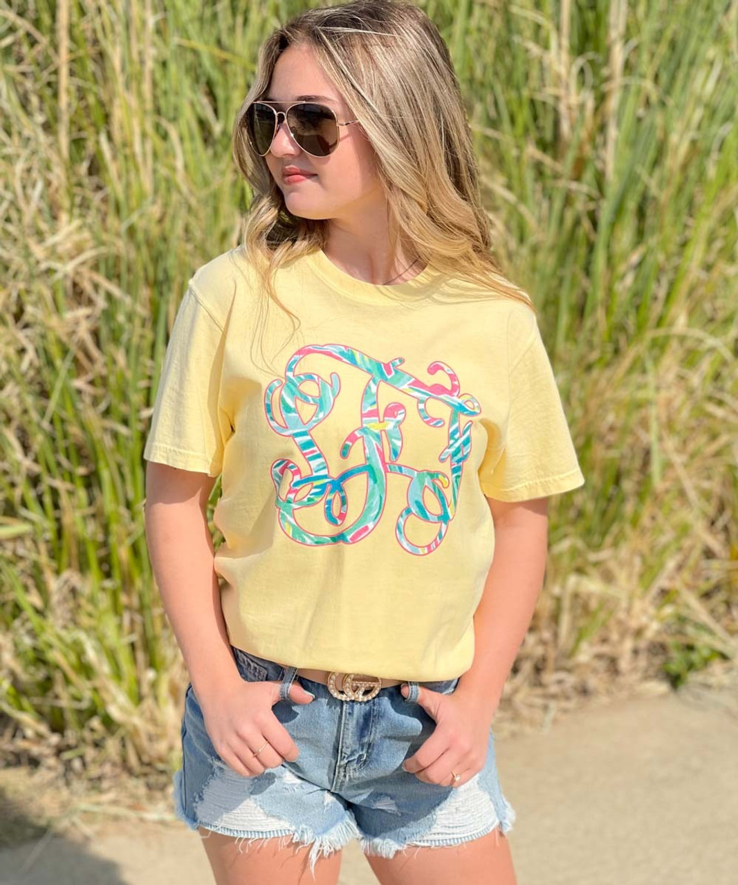 Lilly Pulitzer Short Sleeve Monogrammed Comfort Colors T Shirt