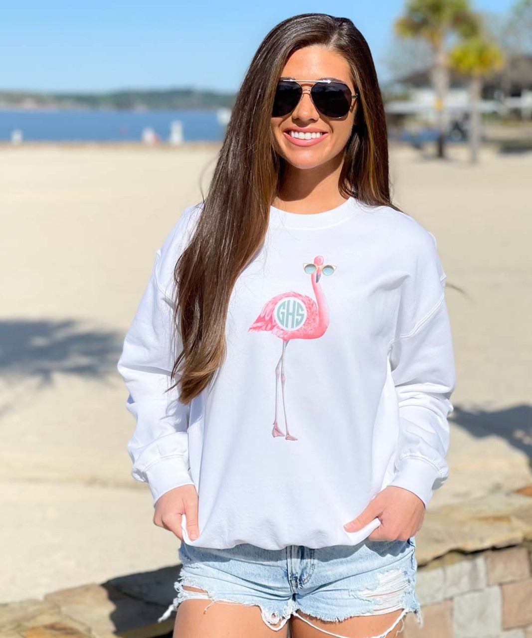 Born to Be Sassy Personalized Lilly Flamingo Graphic Shirt