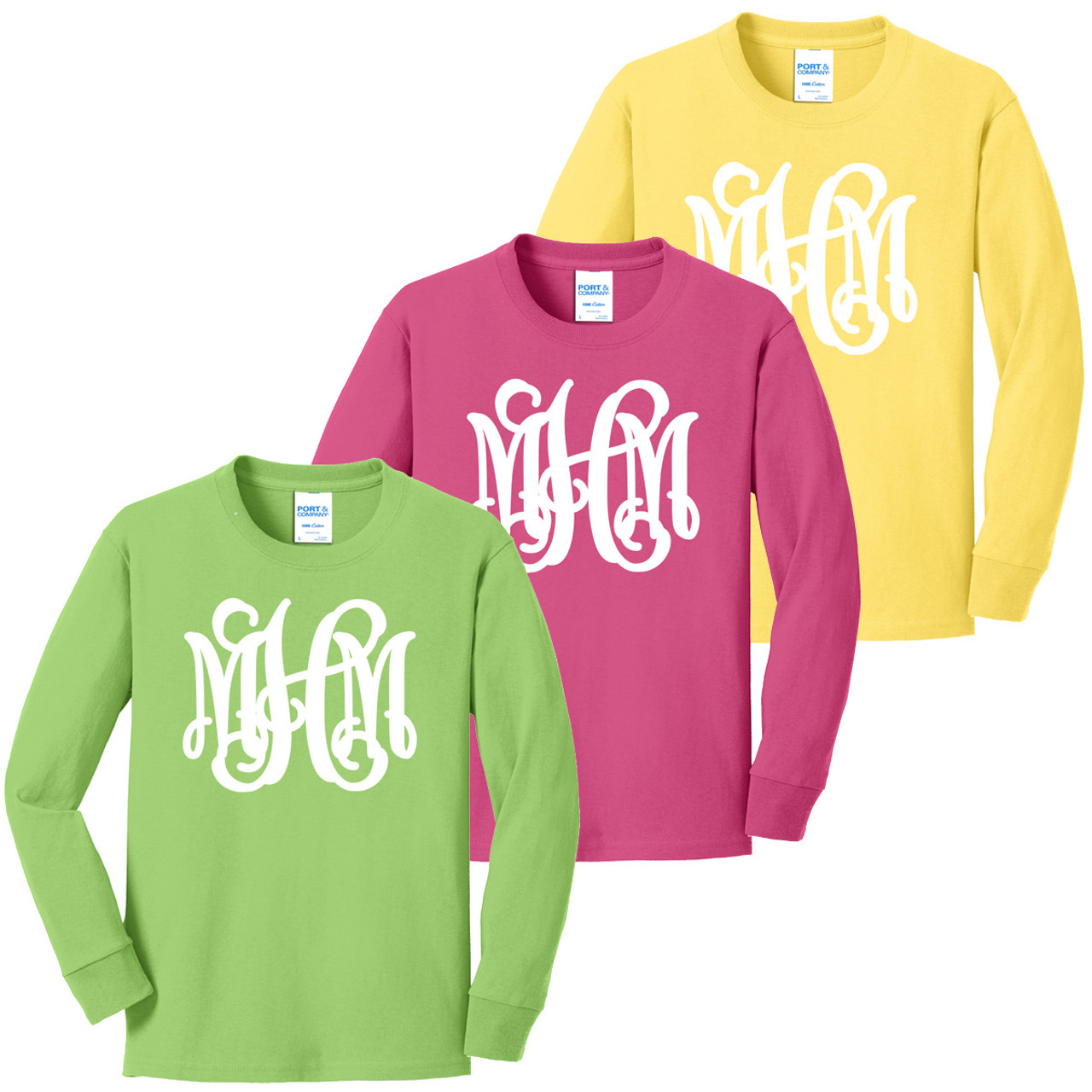 Youth Full Monogrammed Long Sleeve Shirt