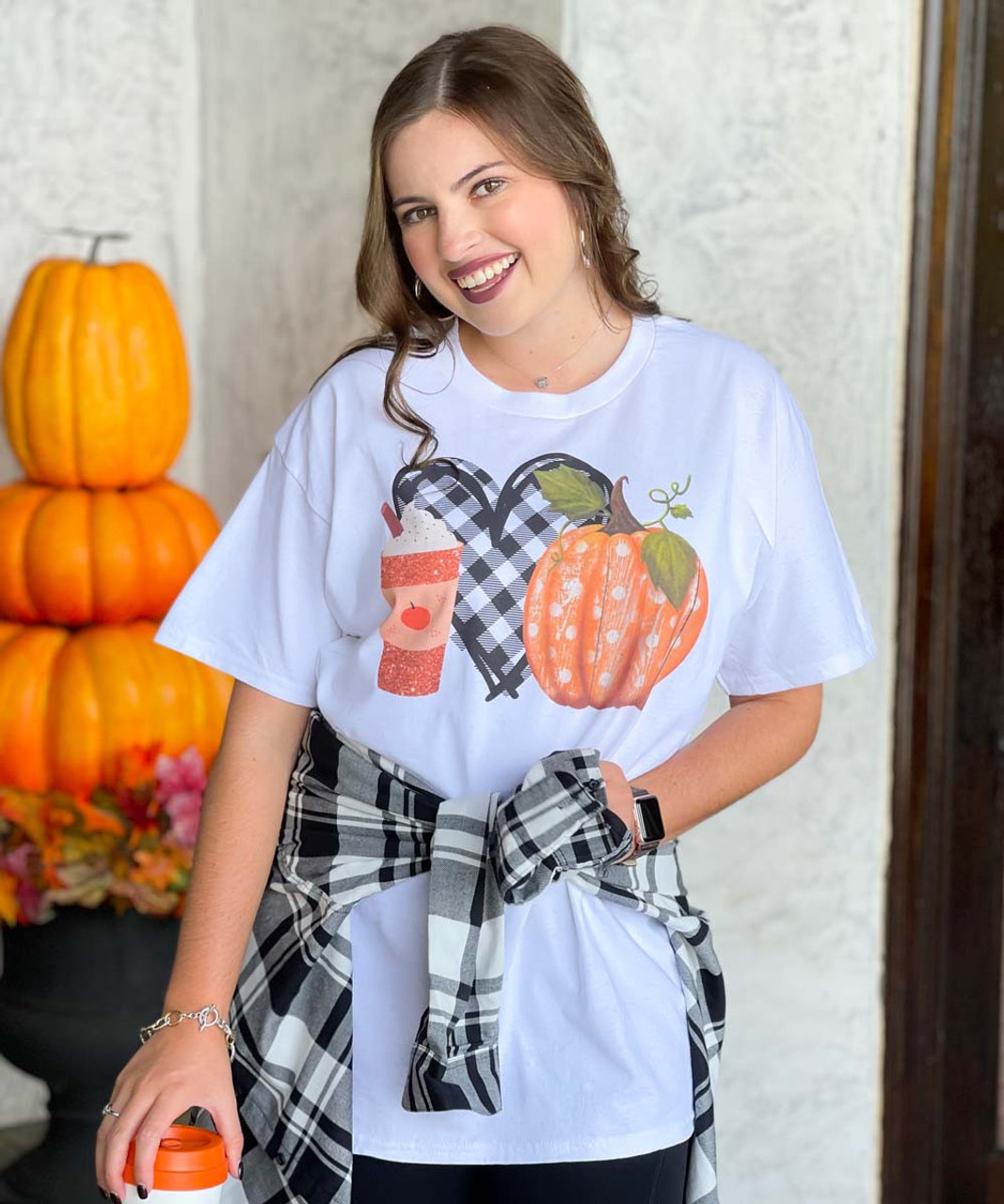 Born to Be Sassy Plaid Pumpkin Shirt