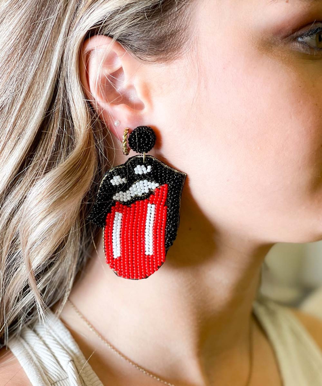 Red Beaded Earrings - Fringe Statement Earrings - Tassel Earrings - Lulus