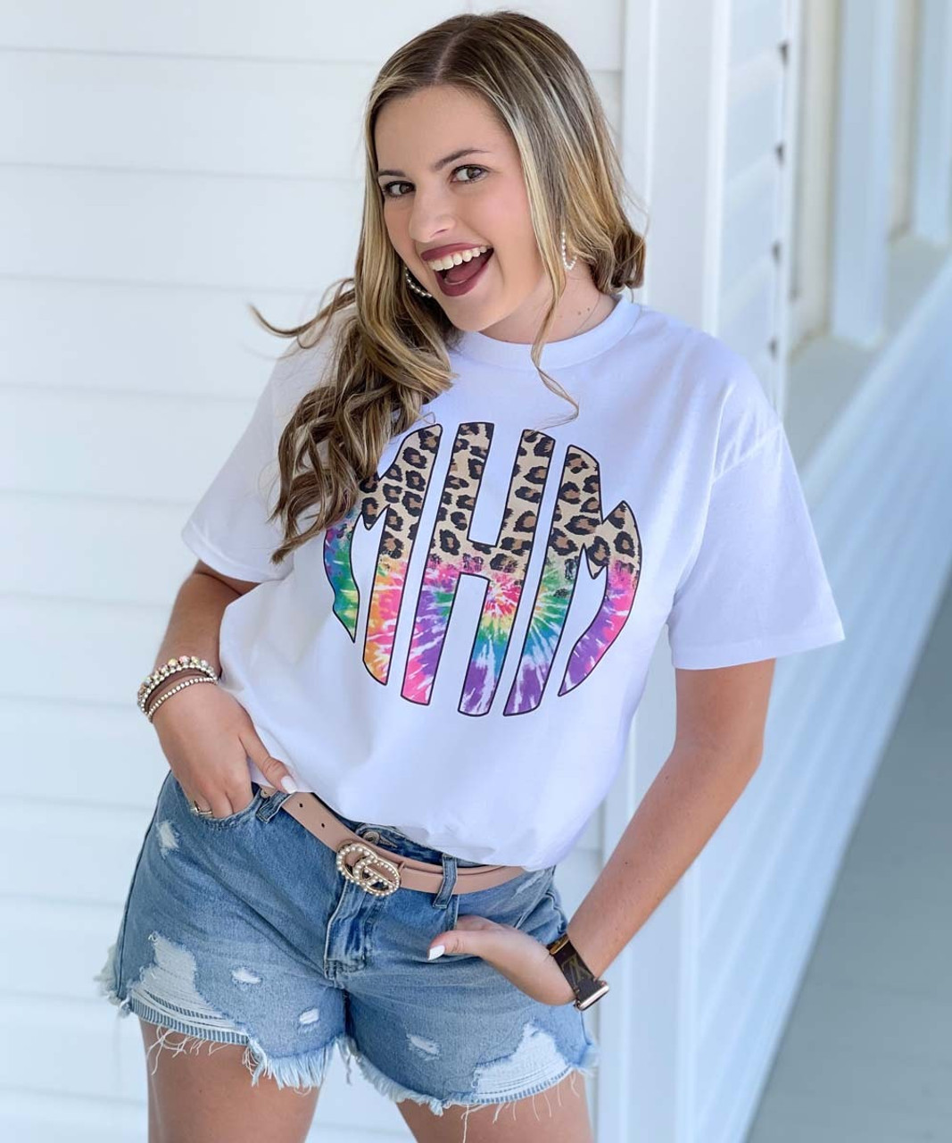 Born to Be Sassy Tie Dye Monogram Comfort Colors T-Shirt