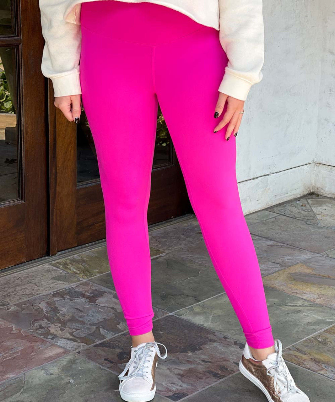 Hot Pink High Waisted Leggings - Pocket Leggings - Active Legging - Lulus