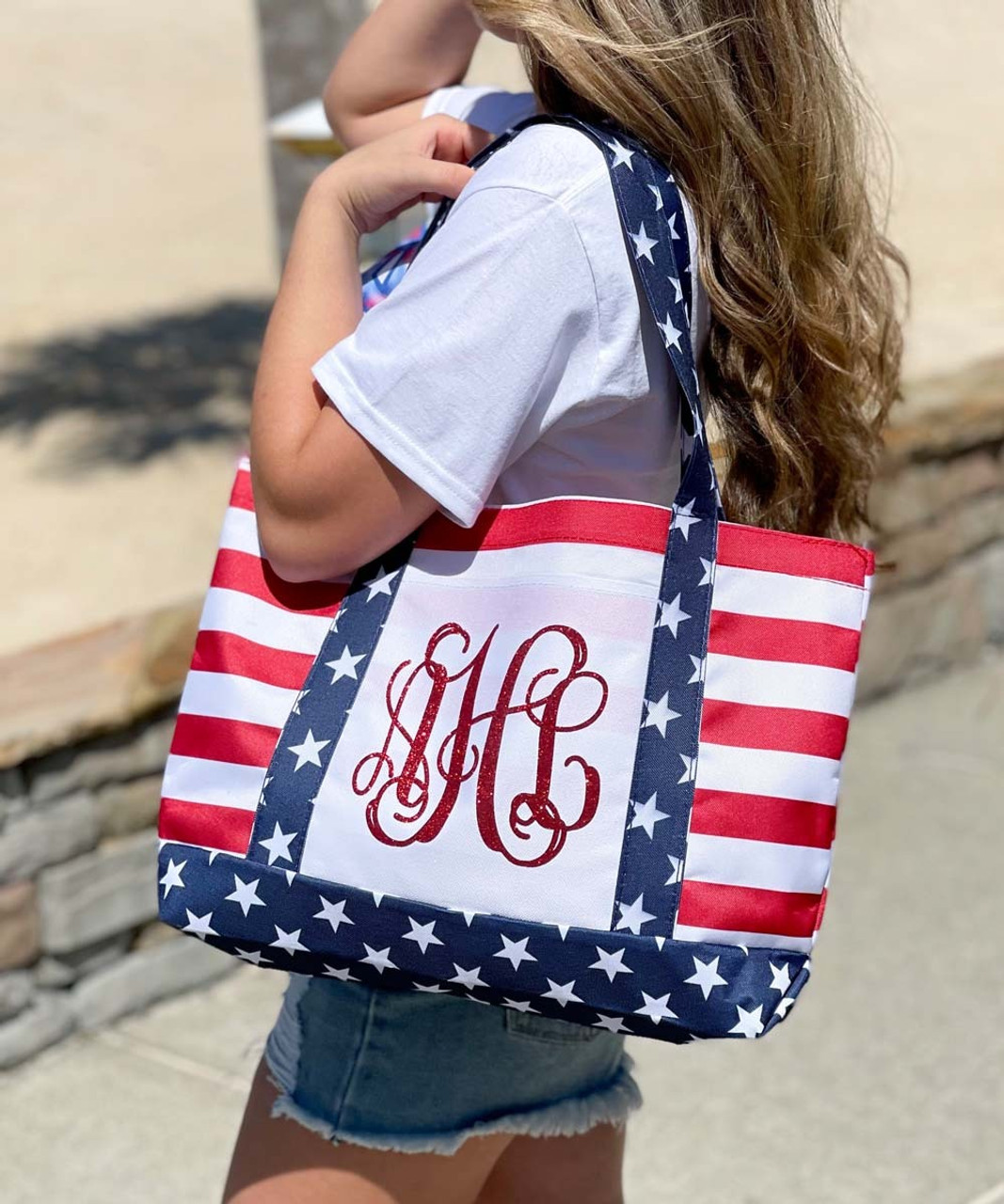 Monogrammed Football Tote Bag