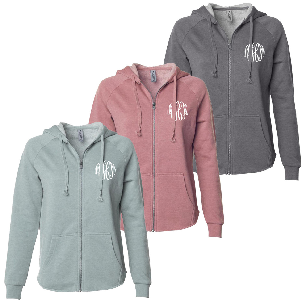 Born to Be Sassy Monogrammed Microfleece Full Zip Jacket