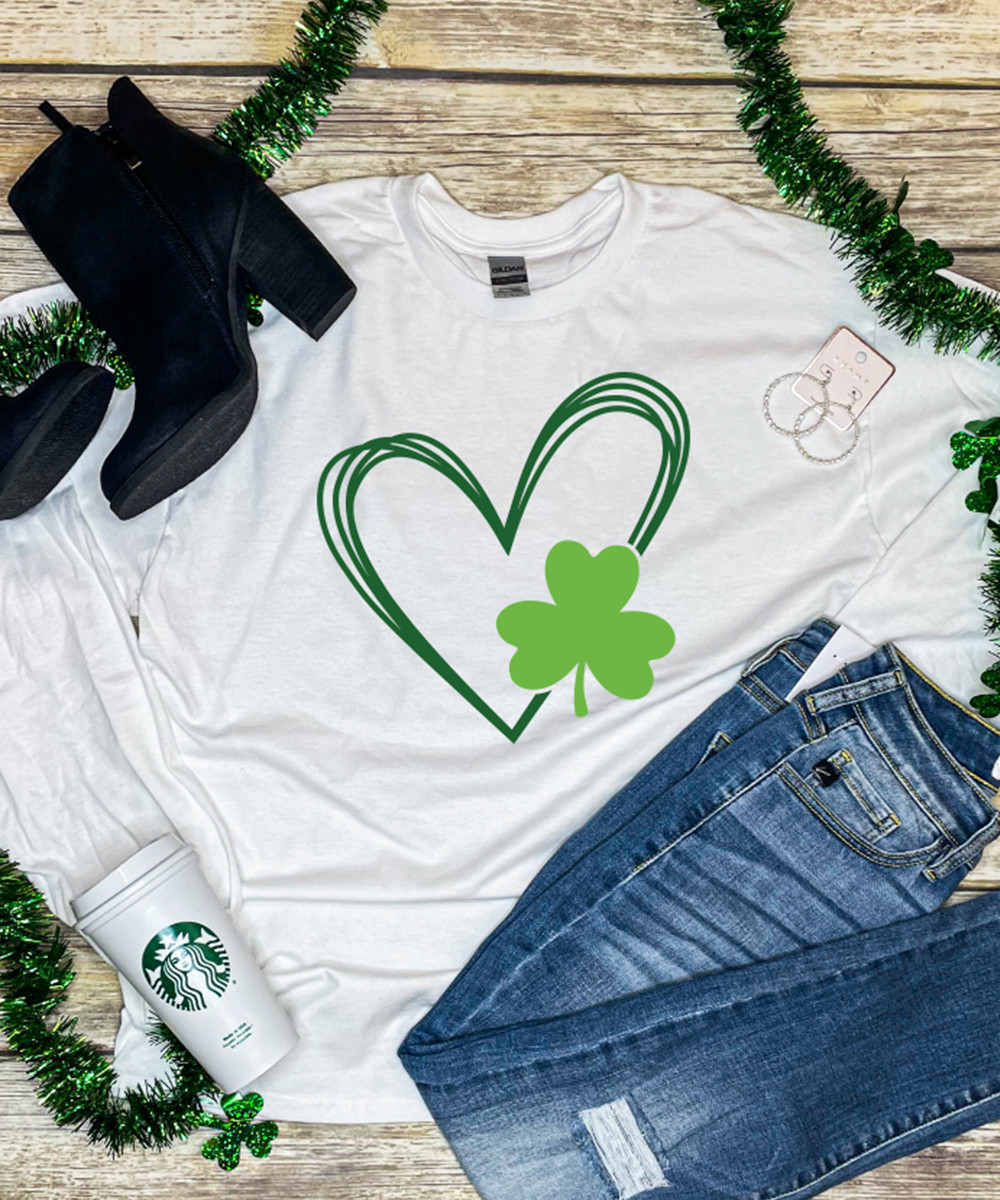Canotta da donna flip I Love Ireland Shamrock Heart ST Patricks Day blu