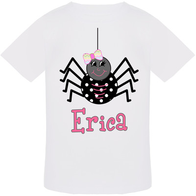 Personalized Girls Hanging Spider Graphic Tee