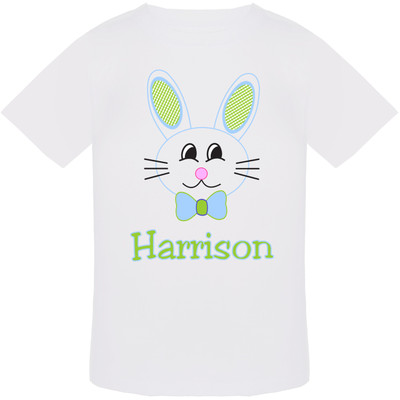 Personalized Boys Bunny Face with Outline Graphic Tee