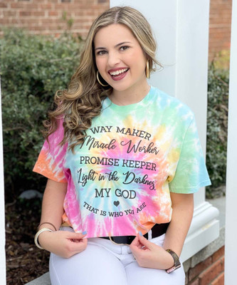 Way Maker Tie-Dye Tee - Pastel Rainbow