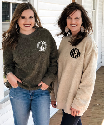 Monogrammed Sherpa Crewneck Sweatshirt