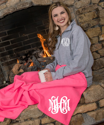 Full Monogrammed Sweatshirt Blanket