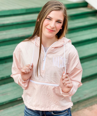 Monogrammed Cropped 1/4 Zip Windbreaker