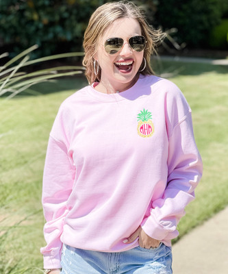 Monogrammed Embroidered Pineapple Sweatshirt