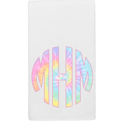 Monogrammed Pastel Tie Dye Graphic Beach Towel