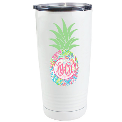 Monogrammed Lilly Pineapple Stainless Steel Tumbler