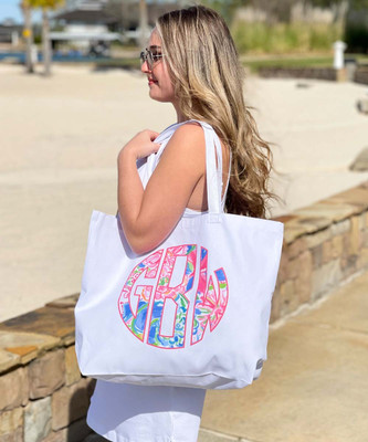 Personalized Lilly Tote Bag - White