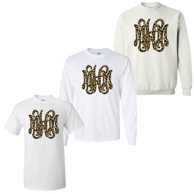 Monogrammed Girls Leopard Graphic Shirt