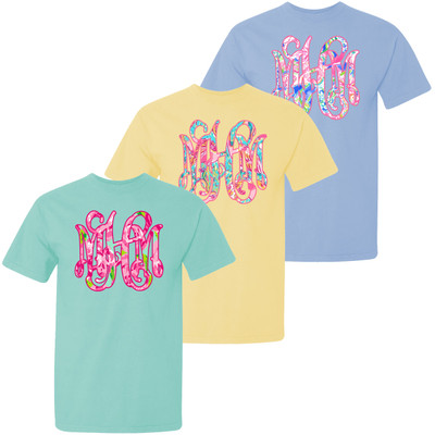 Girls Lilly Monogram Comfort Colors T-Shirt - Choose Your Own Lilly Print