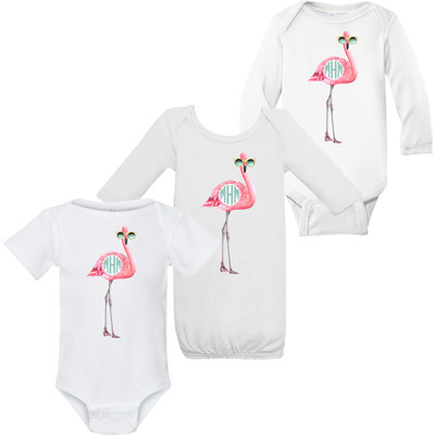 Monogrammed Infant Flamingo With Sunglasses Graphic Shirt